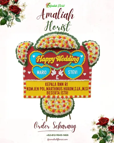 Karangan Papan Bunga Pernikahan di Manggis